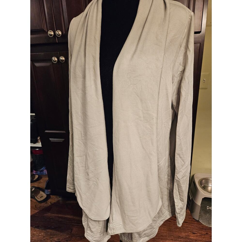 Max & Mia Ladies’ Drape Front Cardigan Modal Spandex size Medium Light Olive NWT